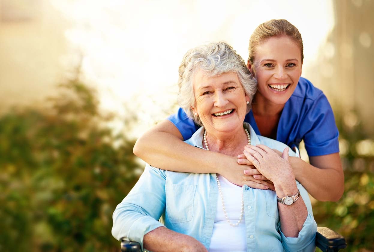 nurse and elderly woman